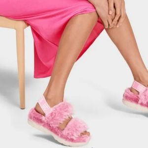 Ugg Pink Fluff Sugar Sandal Women's 9